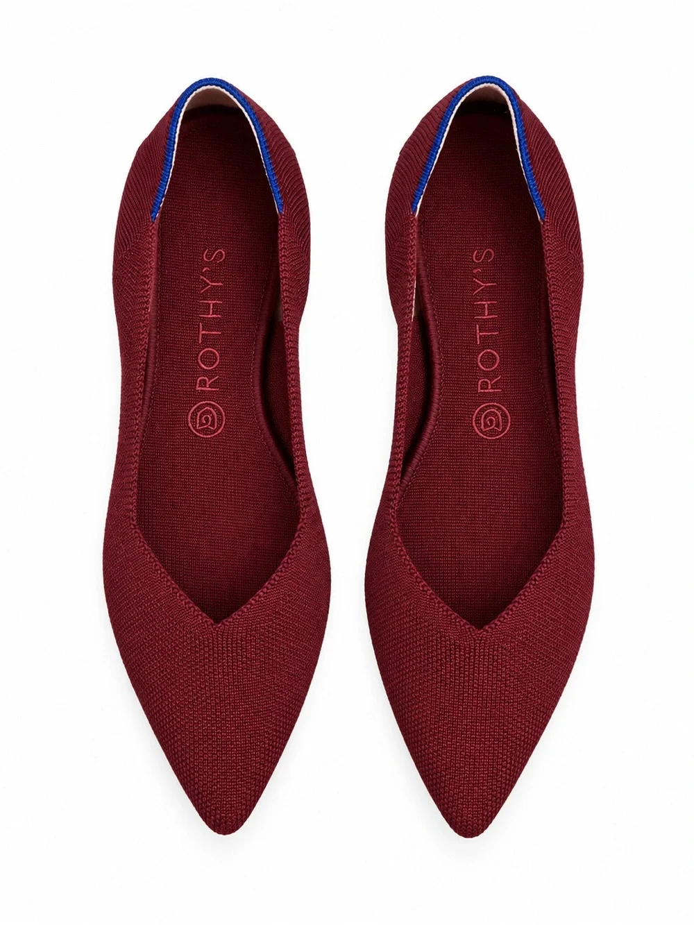 Rothy's Burgundy Pointed Knit Flat